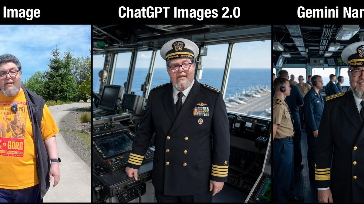 ChatGPT Images 2.0 与 Nano Banana 海军上将照片重构对比
